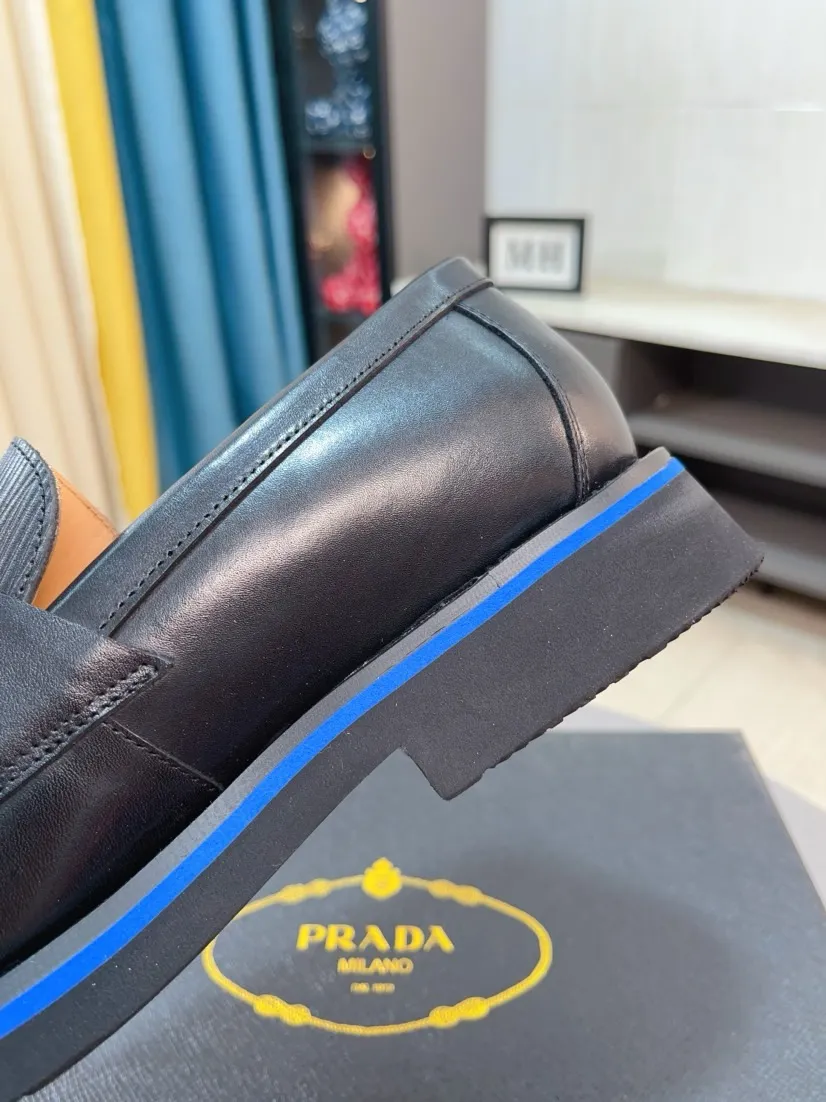 Men's shoes 💰540🌹🌹【PRADA Leather Shoes】Top purchasing agency Original imported Italian custom-made open-edge beaded cowhide leather surface, fully imported water-dyed breathable cowhide lining, original factory special molded sole super comfortable, size: 38-44